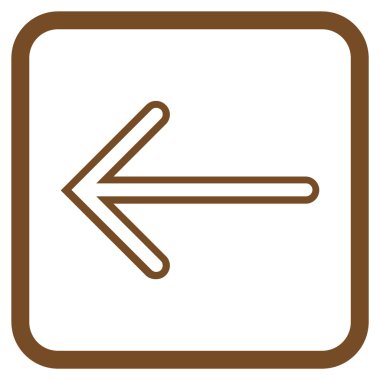 Ok sol vektör simgesi bir çerçeve içinde