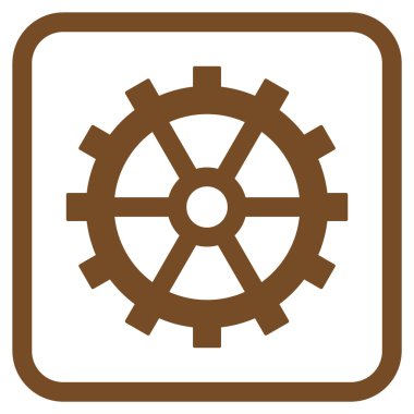 Dişli vektör simgesi bir çerçeve içinde