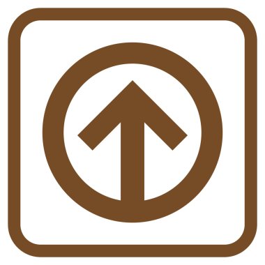 Yön yukarı vektör simgesi bir çerçeve içinde