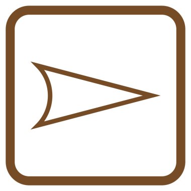 Ok ucu doğru vektör simgesi bir çerçeve içinde