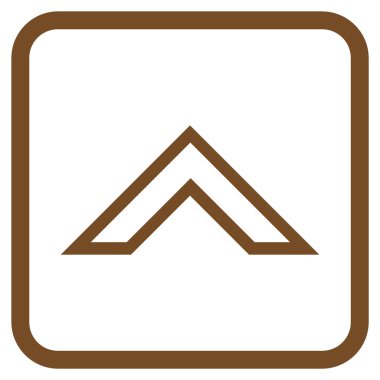 Vektör simgesi bir çerçeve içinde yukarı ok ucu