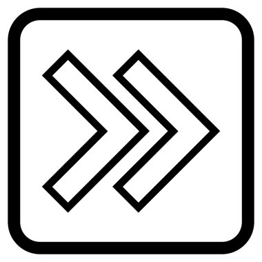 Üst karakter doğru vektör simgesi bir çerçeve içinde