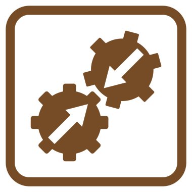 Dişli Tümleştirme vektör simgesi bir çerçeve içinde