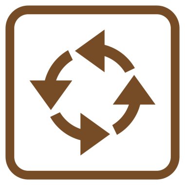 Geri dönüşüm vektör simgesi bir çerçeve içinde