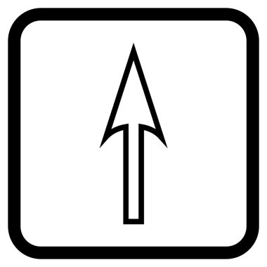 Vektör simgesi bir çerçeve içinde yukarı ok keskin