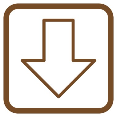 Vektör simgesi bir çerçeve içinde aşağı ok