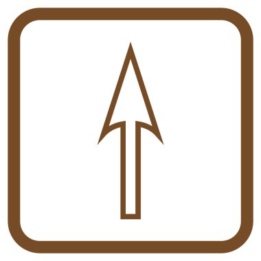 Vektör simgesi bir çerçeve içinde yukarı ok keskin