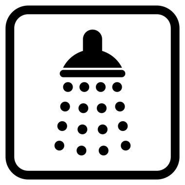 Duş vektör simgesi bir çerçeve içinde