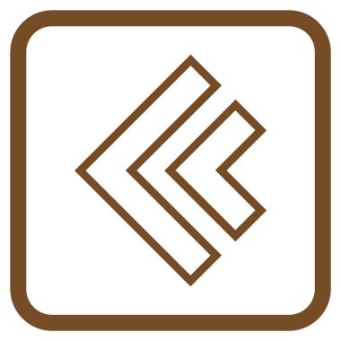 Yön sol vektör simgesi bir çerçeve içinde