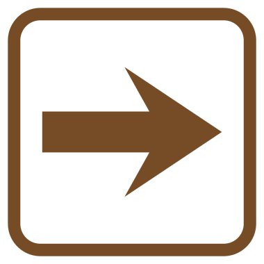 Ok sağ vektör simgesi bir çerçeve içinde