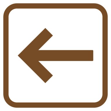 Sol ok vektör simgesi bir çerçeve içinde