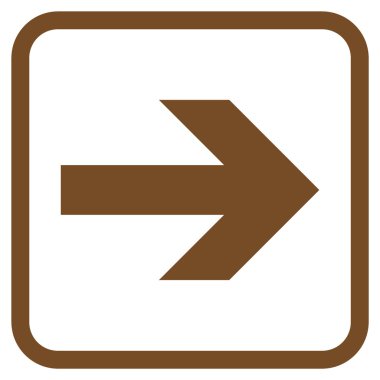 Ok sağ vektör simgesi bir çerçeve içinde