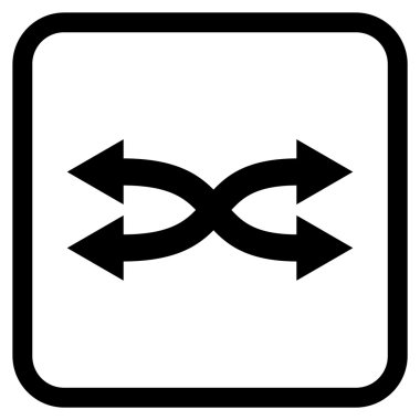 Shuffle okları yatay vektör simgesi bir çerçeve içinde