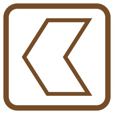 Ok ucu sol vektör simgesi bir çerçeve içinde