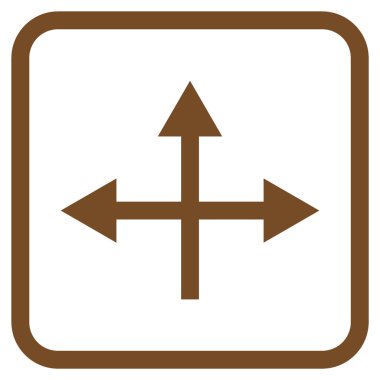 Kavşak yön vektör simgesi bir çerçeve içinde