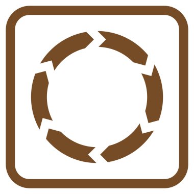 Dolaşım vektör simgesi bir çerçeve içinde