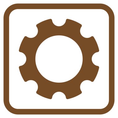 Dişli vektör simgesi bir çerçeve içinde