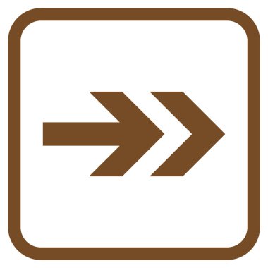 Ok sağ vektör simgesi bir çerçeve içinde