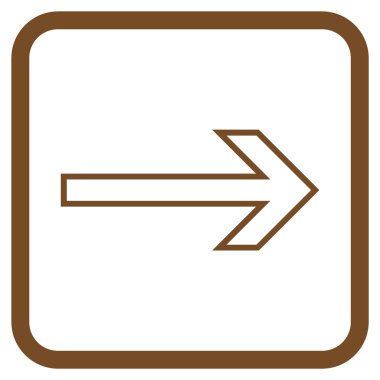 Ok sağ vektör simgesi bir çerçeve içinde