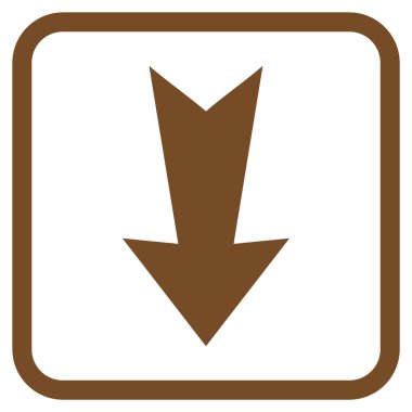 Vektör simgesi bir çerçeve içinde aşağı ok