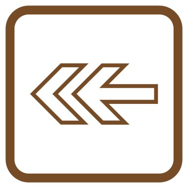 Yön sol vektör simgesi bir çerçeve içinde