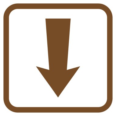 Vektör simgesi bir çerçeve içinde aşağı ok