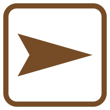 Ok ucu doğru vektör simgesi bir çerçeve içinde