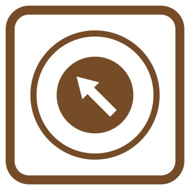 Yukarı Sağdan sola yuvarlak ok vektör simgesi bir çerçeve içinde