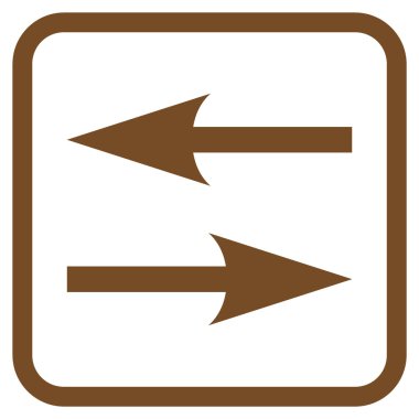 Yatay Exchange oklar bir çerçeve içinde simge vektör