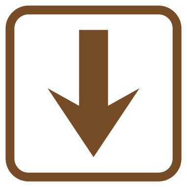 Vektör simgesi bir çerçeve içinde aşağı ok