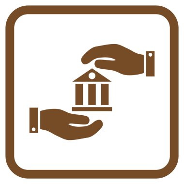 Banka hizmet vektör simgesi bir çerçeve içinde