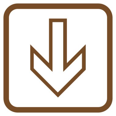 Vektör simgesi bir çerçeve içinde aşağı ok