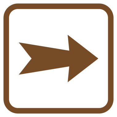 Ok sağ vektör simgesi bir çerçeve içinde