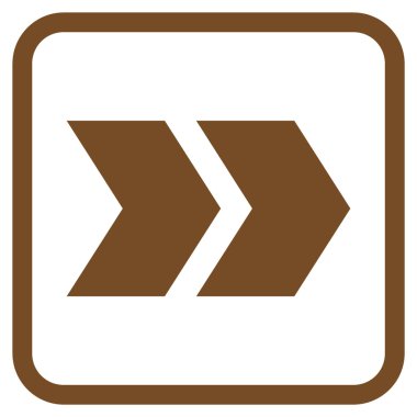 Üst karakter doğru vektör simgesi bir çerçeve içinde