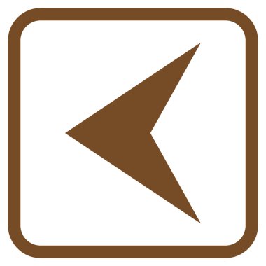 Ok ucu sol vektör simgesi bir çerçeve içinde