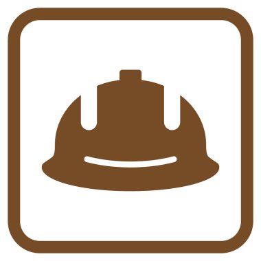 İnşaat kask vektör simgesi bir çerçeve içinde