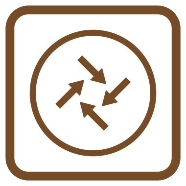 Merkezcil oklar bir çerçeve içinde simge vektör