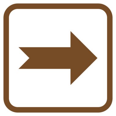 Ok sağ vektör simgesi bir çerçeve içinde