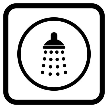Duş vektör simgesi bir çerçeve içinde