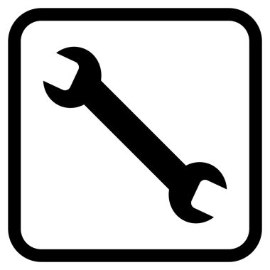 İngiliz anahtarı vektör simgesi bir çerçeve içinde