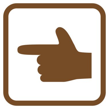 El işaretçisi sol vektör simgesi bir çerçeve içinde