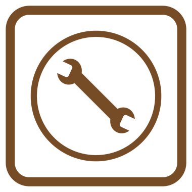 İngiliz anahtarı vektör simgesi bir çerçeve içinde