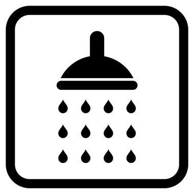 Duş vektör simgesi bir çerçeve içinde