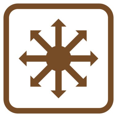 Radyal oklar bir çerçeve içinde simge vektör