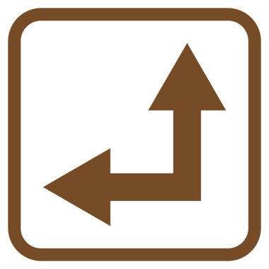 Vektör simgesi bir çerçeve içinde yukarı sol çatallanma ok