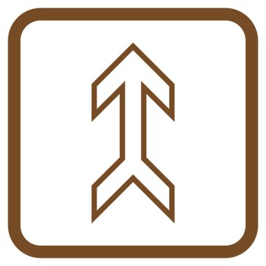 Vektör simgesi bir çerçeve içinde yukarı ok