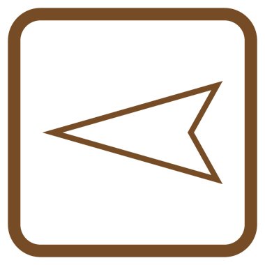 İşaretçi sol vektör simgesi bir çerçeve içinde