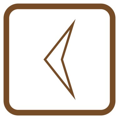 Ok ucu sol vektör simgesi bir çerçeve içinde