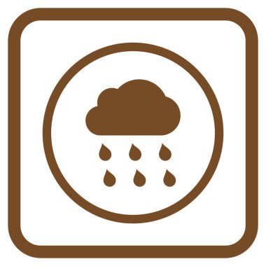 Yağmur bulutu vektör simgesi bir çerçeve içinde