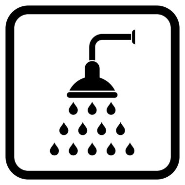 Duş vektör simgesi bir çerçeve içinde